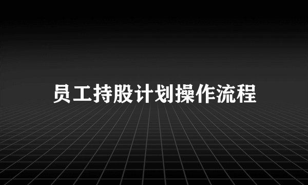 员工持股计划操作流程