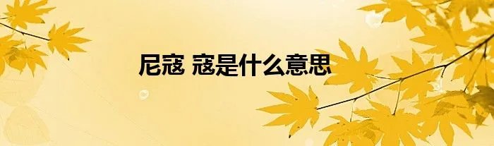 尼寇 寇是什么意思