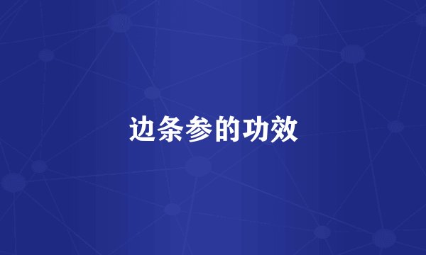 边条参的功效