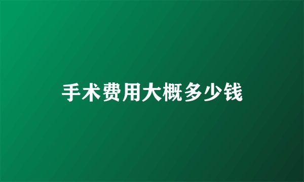 手术费用大概多少钱