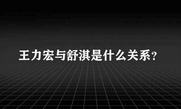 王力宏与舒淇是什么关系？