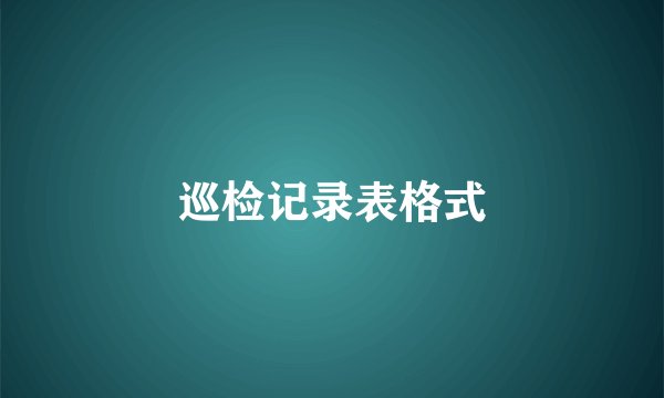 巡检记录表格式