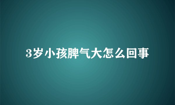 3岁小孩脾气大怎么回事