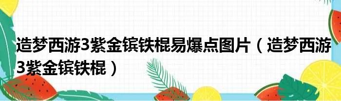 造梦西游3紫金镔铁棍易爆点图片（造梦西游3紫金镔铁棍）