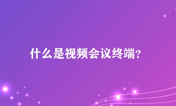 什么是视频会议终端？