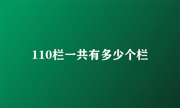 110栏一共有多少个栏