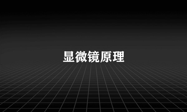 显微镜原理
