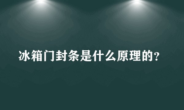 冰箱门封条是什么原理的?