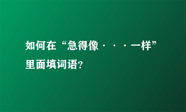 如何在“急得像···一样”里面填词语？