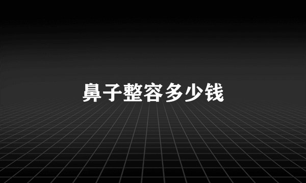 鼻子整容多少钱