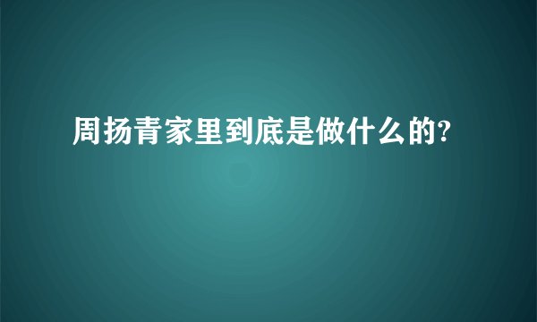 周扬青家里到底是做什么的?