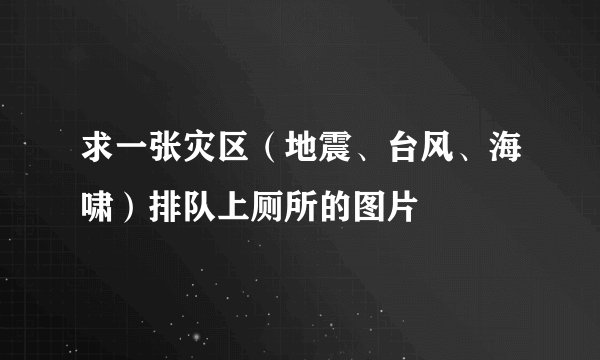 求一张灾区（地震、台风、海啸）排队上厕所的图片