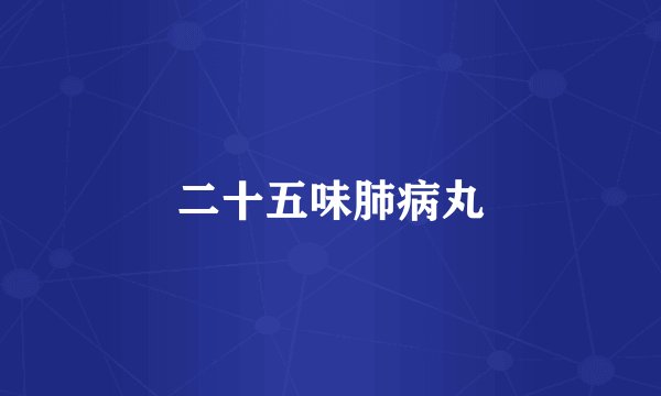 二十五味肺病丸