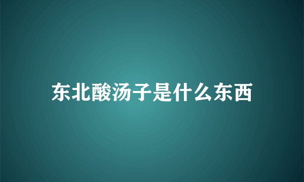 东北酸汤子是什么东西