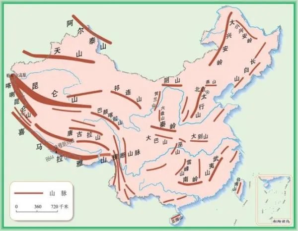 地理山脉地形图