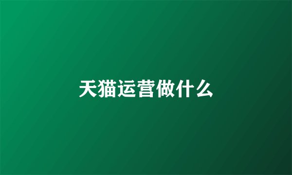 天猫运营做什么