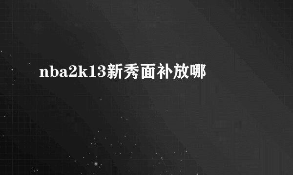 nba2k13新秀面补放哪