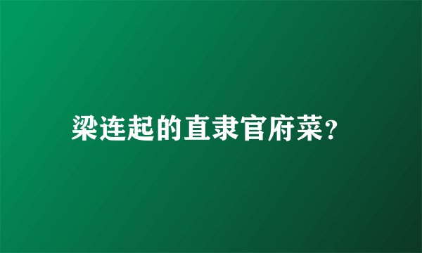 梁连起的直隶官府菜?
