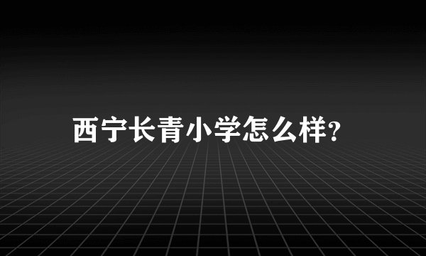 西宁长青小学怎么样？