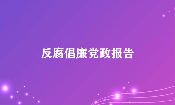 反腐倡廉党政报告