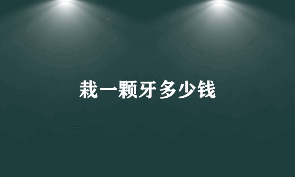 栽一颗牙多少钱