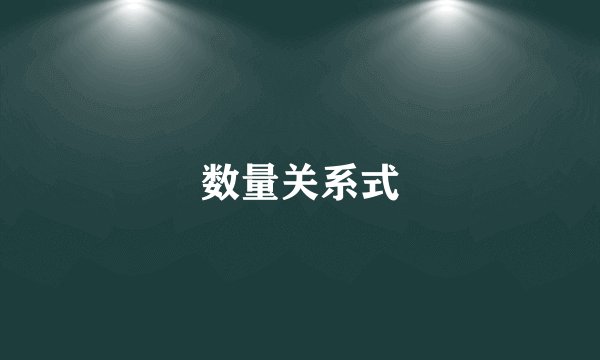 数量关系式