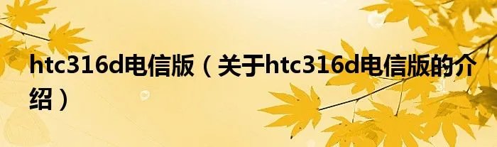 htc316d电信版（关于htc316d电信版的介绍）