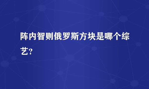 阵内智则俄罗斯方块是哪个综艺？