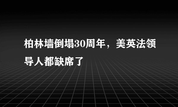 柏林墙倒塌30周年，美英法领导人都缺席了