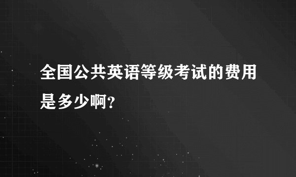 全国公共英语等级考试的费用是多少啊？