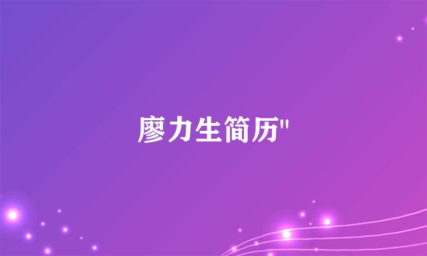 廖力生简历