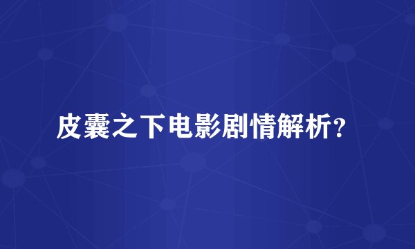 皮囊之下电影剧情解析？