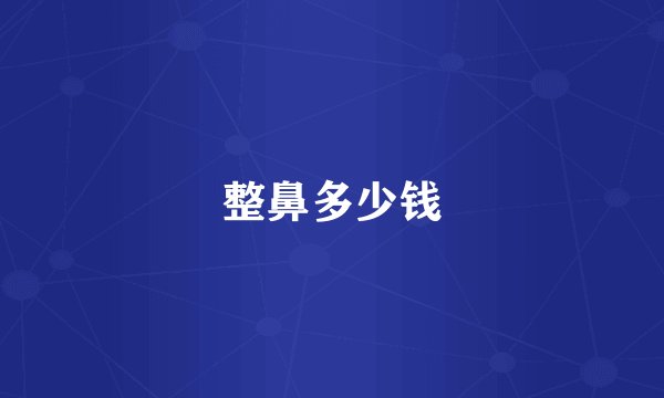 整鼻多少钱