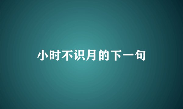 小时不识月的下一句