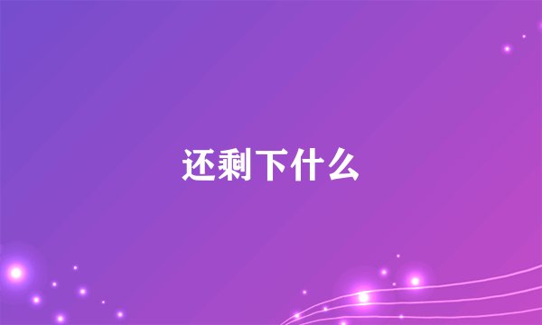 还剩下什么