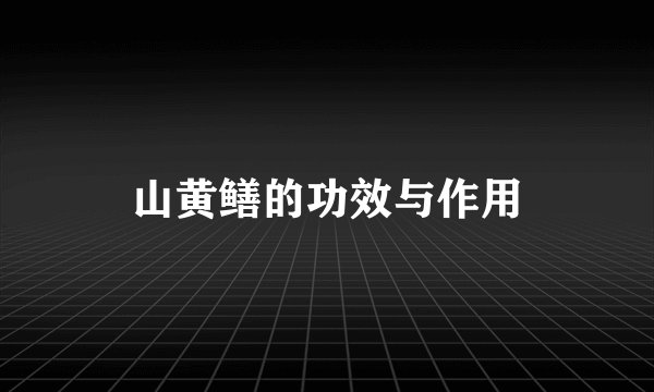 山黄鳝的功效与作用