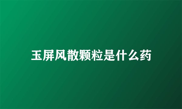 玉屏风散颗粒是什么药