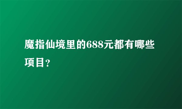 魔指仙境里的688元都有哪些项目?