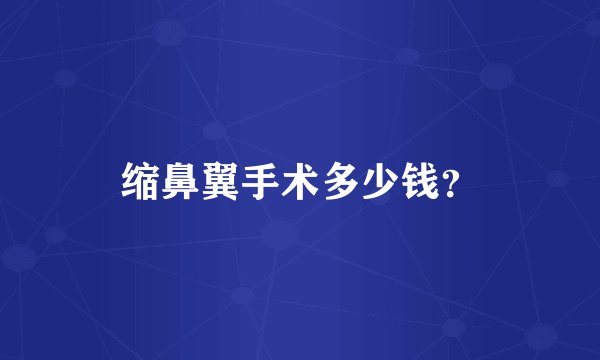 缩鼻翼手术多少钱？