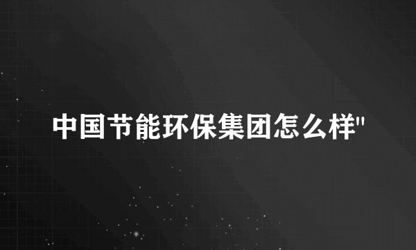中国节能环保集团怎么样