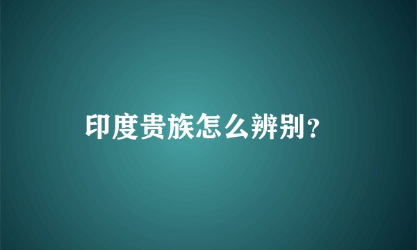 印度贵族怎么辨别?