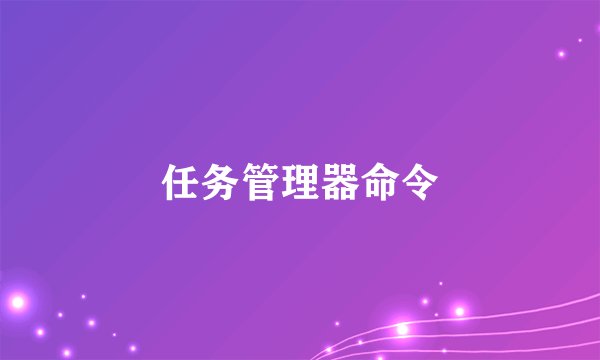 任务管理器命令