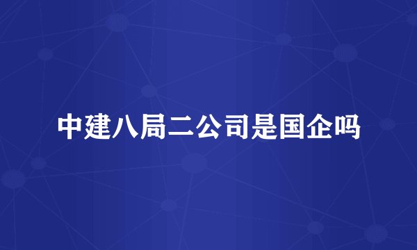 中建八局二公司是国企吗
