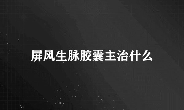 屏风生脉胶囊主治什么