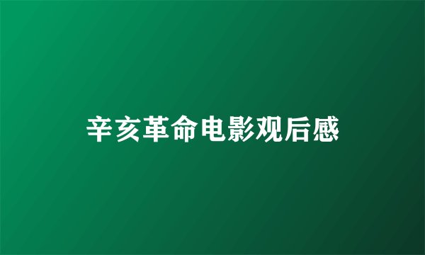 辛亥革命电影观后感
