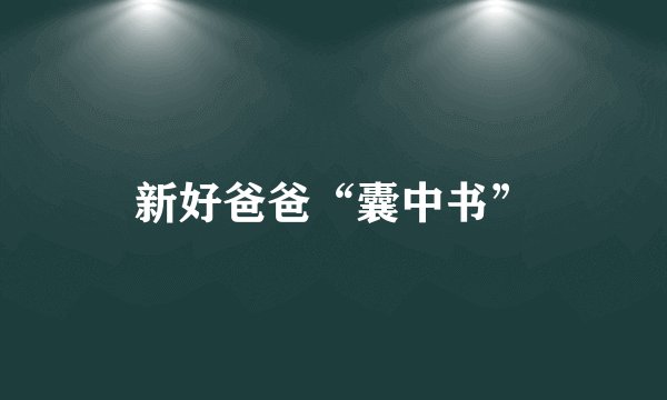 新好爸爸“囊中书”