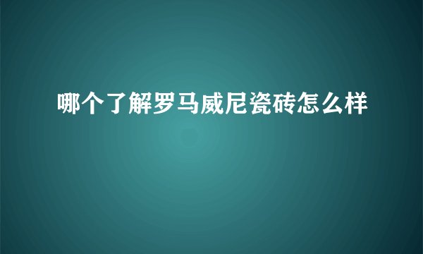哪个了解罗马威尼瓷砖怎么样
