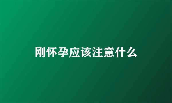 刚怀孕应该注意什么
