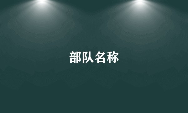 部队名称