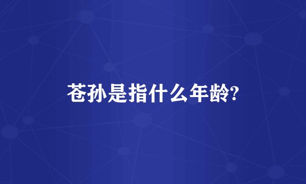苍孙是指什么年龄?